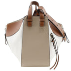 Loewe Hammock Small 2-Way Shoulder Calf Brown White Handbag