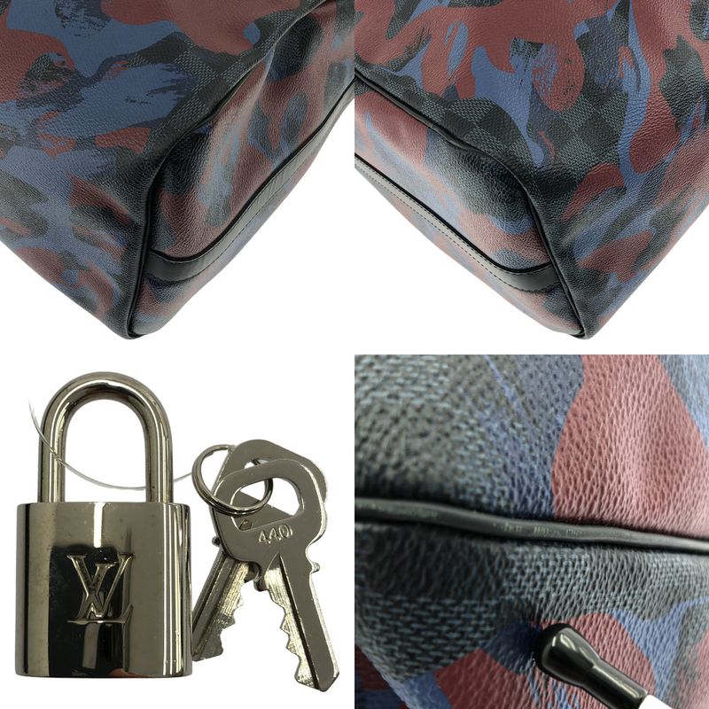 Louis Vuitton Du1176 Damier Camouflage Keepall Bandouliere 45 Boston Bag Blue — view 8