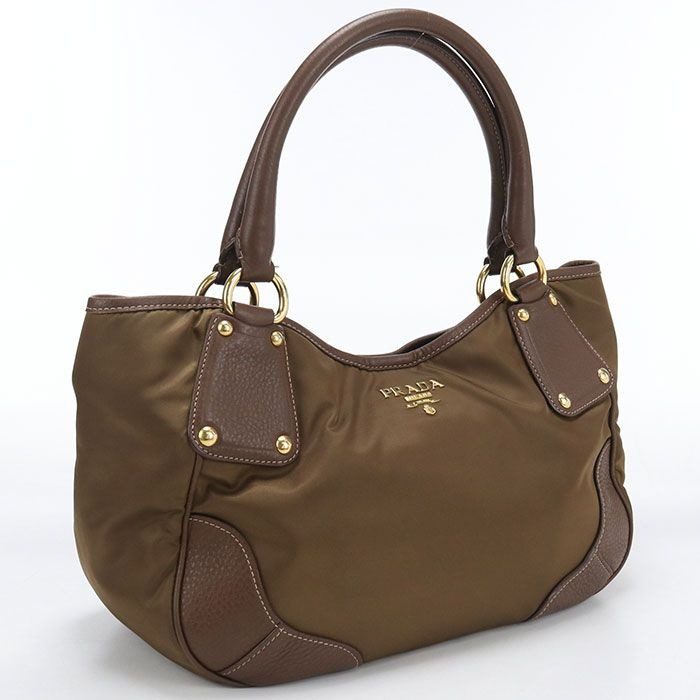 Prada Tote Nylon Totes Brown