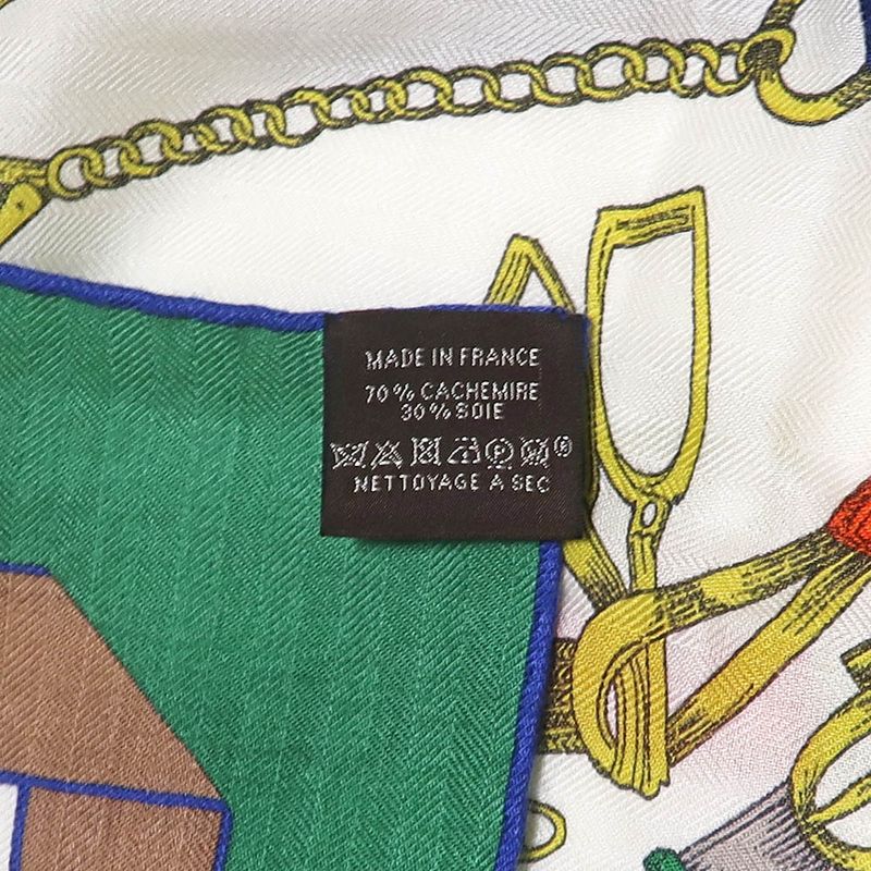 Hermes Carre 140 Chevaux Dechaines Scarf Cashmere Silk — view 8