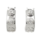 Chanel Three Symbols Diamond Earrings 18k WG White Gold 750 Pierced