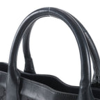 Gucci GG Canvas Leather Tote Shoulder Business Black — view 2