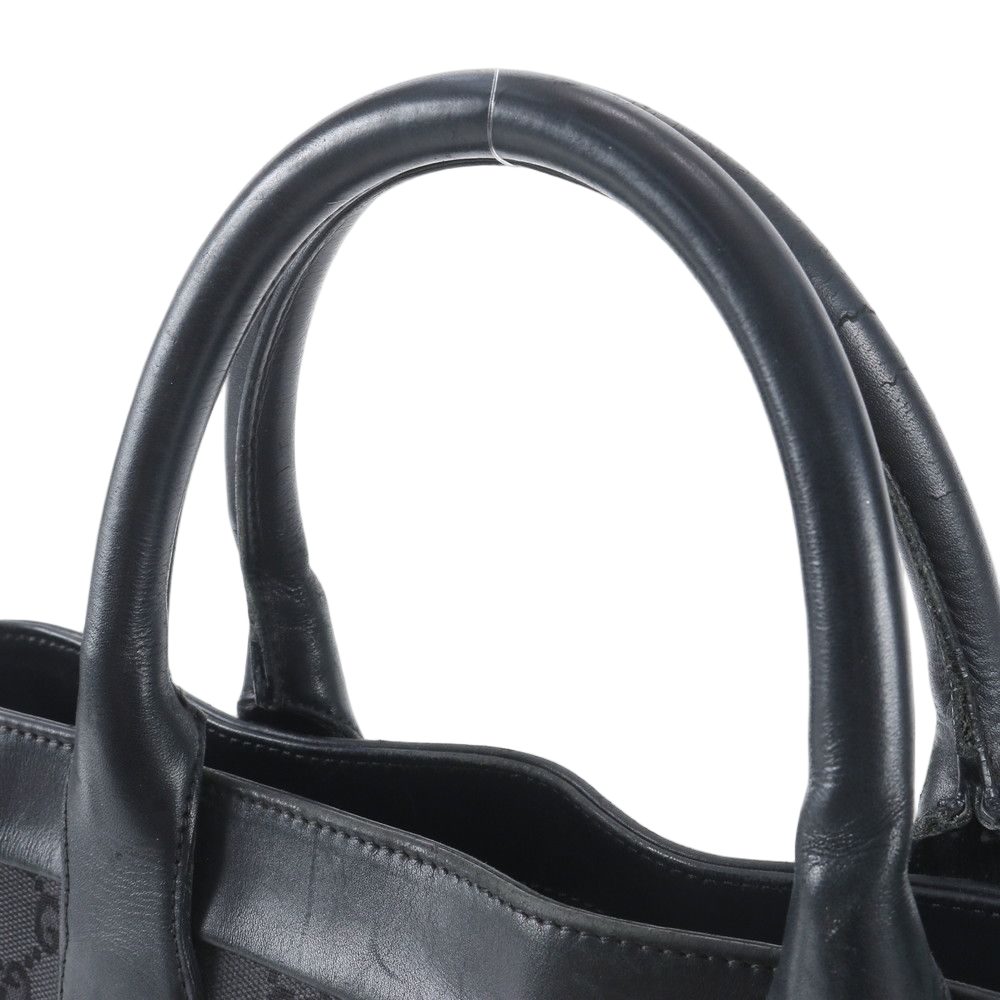 Gucci GG Canvas Leather Tote Shoulder Business Black — view 2