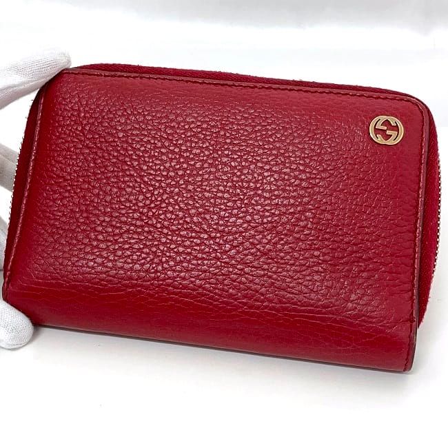 Gucci Round Zipper Wallet Red Interlocking — view 4