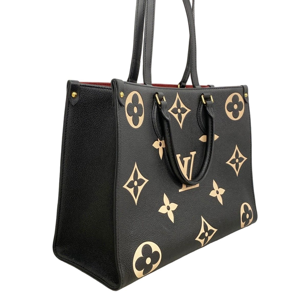 Louis Vuitton Tote Monogram Empreinte Bicolor On The Go MM Black Beige 2-Way — view 2