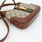 Gucci Jackie 1961 Mini Bag Beige And Brown GG Supreme Canvas Leather — view 3