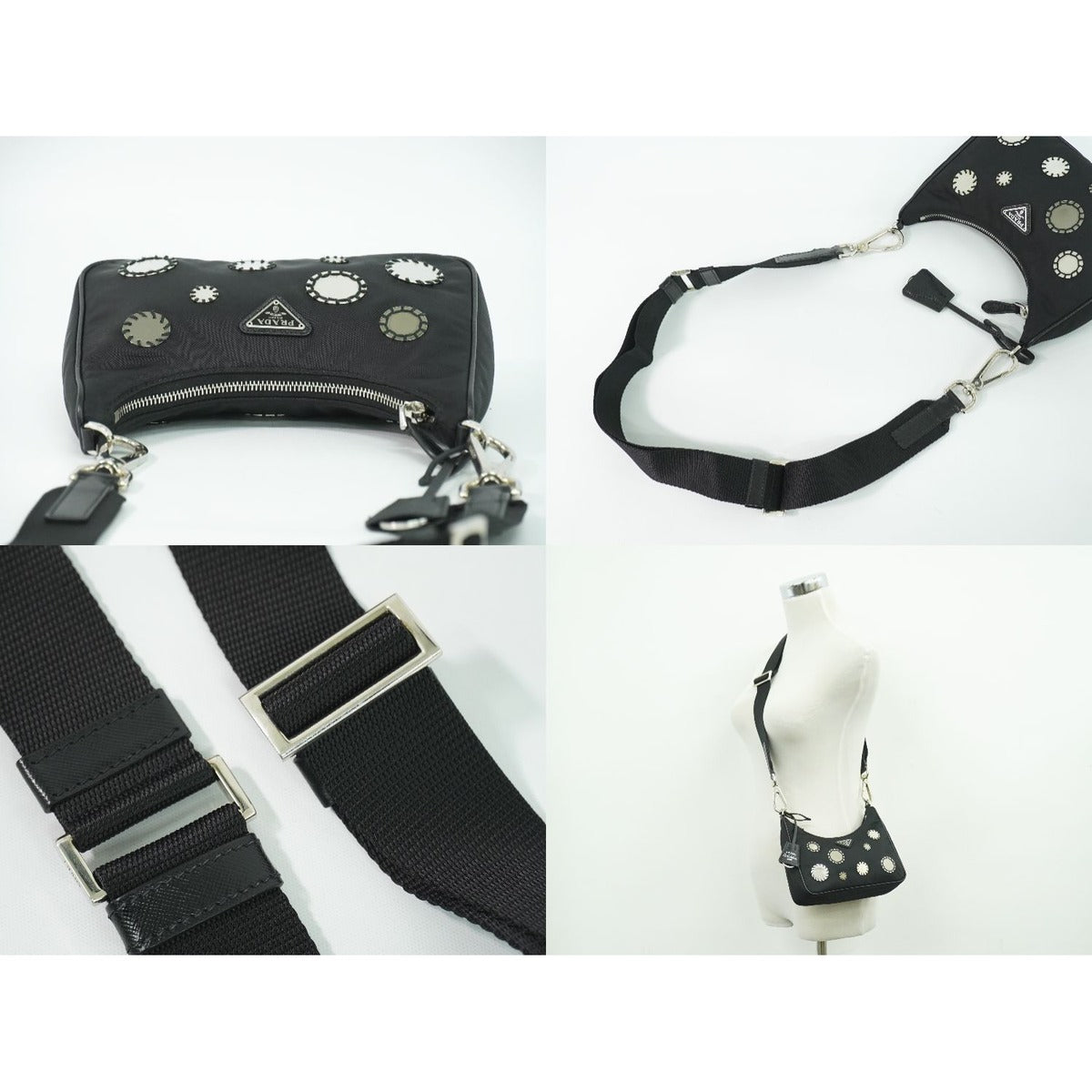 Prada Re Edition Shoulder Bag Pochette Nylon Black — view 6