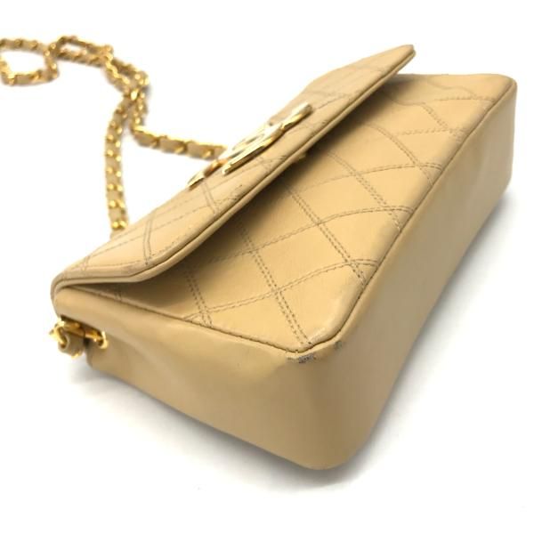 Chanel Big CC Logo Bicolor Quilted Chain Shoulder Bag Beige — view 5