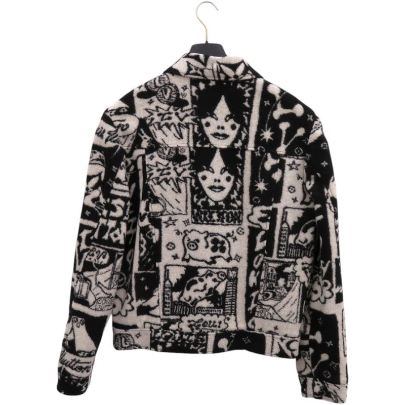 Louis Vuitton Comics Tracker Rm231 VY6 Hoy60 W Wool Nylon Black Grey — view 2