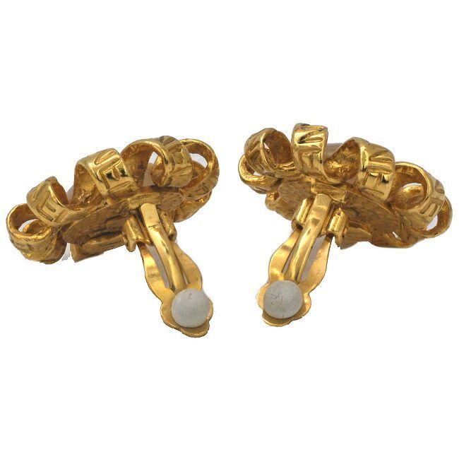 Chanel Earrings Gold White Accessories GP — view 6