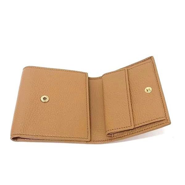 Gucci Soho Interlocking Leather Trifold Wallet Billfold Camel — view 3