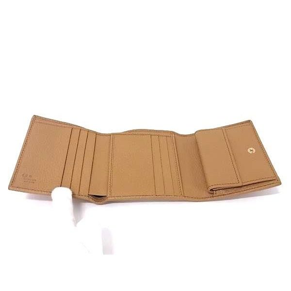 Gucci Soho Interlocking Leather Trifold Wallet Billfold Camel — view 4
