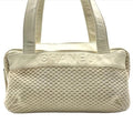 Chanel Lambskin Leather Knit Hand Ivory Shoulder Bag