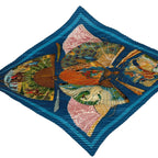 Hermes Scarf Pleated Silk Carre 90 Brise de Charme Enchanting Breeze Blue — view 4