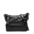 Chanel Gabriel De Chain Shoulder Bag Black Leather