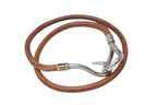 Hermes Jumbo Choker Necklace Bracelet Leather Brown Silver — view 2