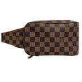 Louis Vuitton Damier Geronimos Leather Brown Belt Bag Gold