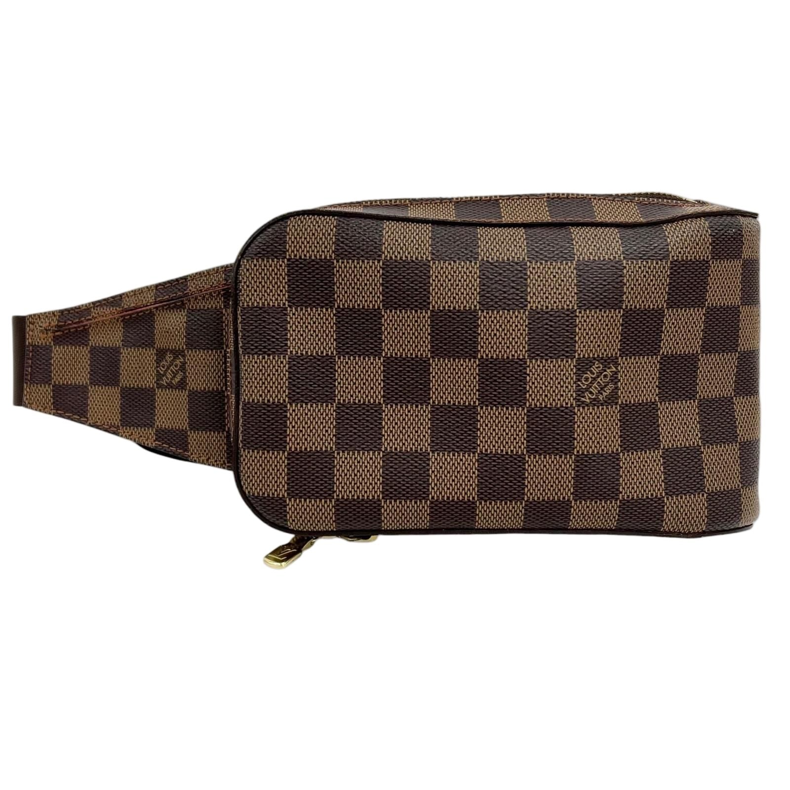 Louis Vuitton Damier Geronimos Leather Brown Belt Bag Gold