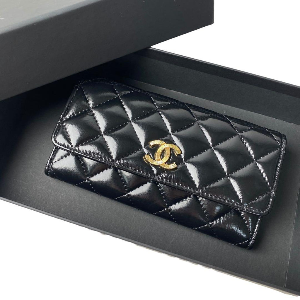 Chanel Quilted Ap4261 Long Wallet Coco Mark
