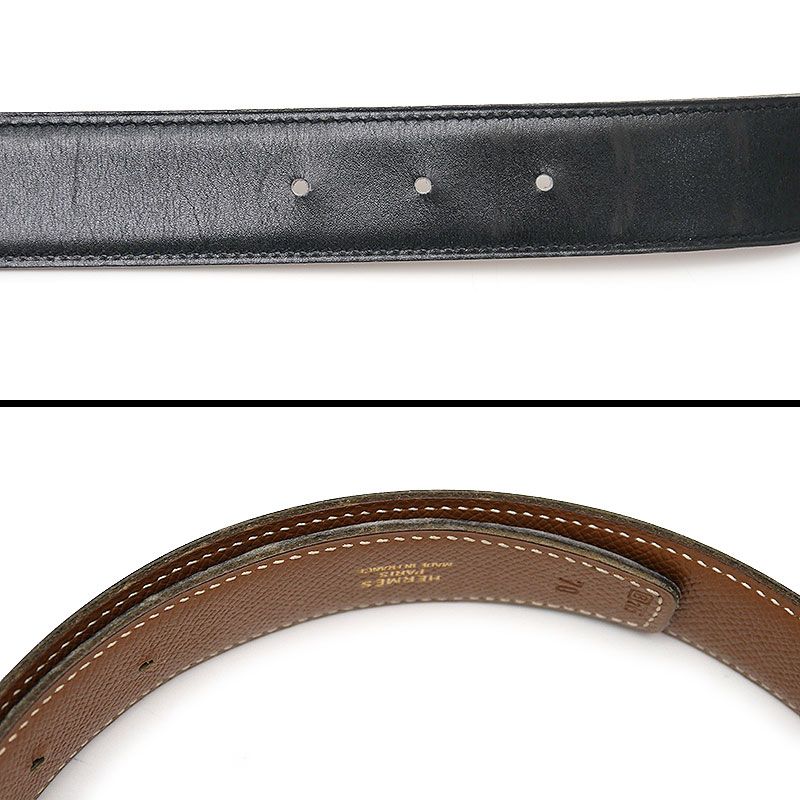 Hermes H Belt 70 Black And Gold B 1988 — view 6