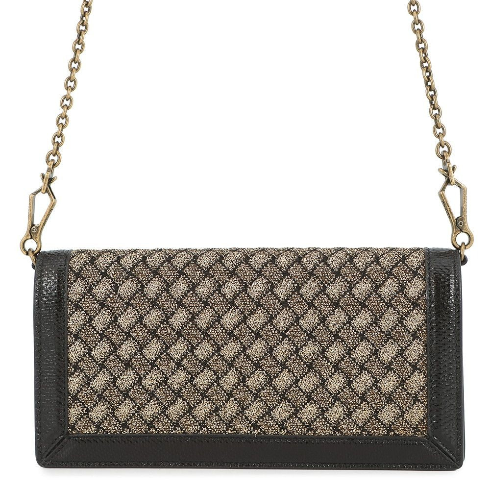 Bottega Veneta Chain Wallet Intrecciato Nylon Leather