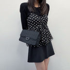 Chanel CC Logo New Travel Chain Shoulder Bag Black Nylon Vintage — view 3