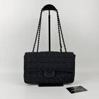 Chanel CC Logo New Travel Chain Shoulder Bag Black Nylon Vintage