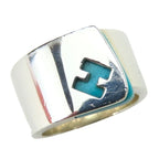 Hermes Ring Candy 51 Silver 925 11.1 g Light Blue H Logo — view 3