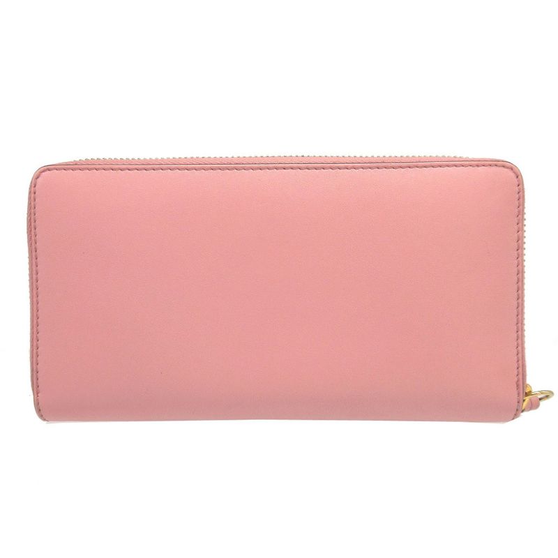 Gucci Leather Pink Round Zipper Long Wallet 1196 — view 2