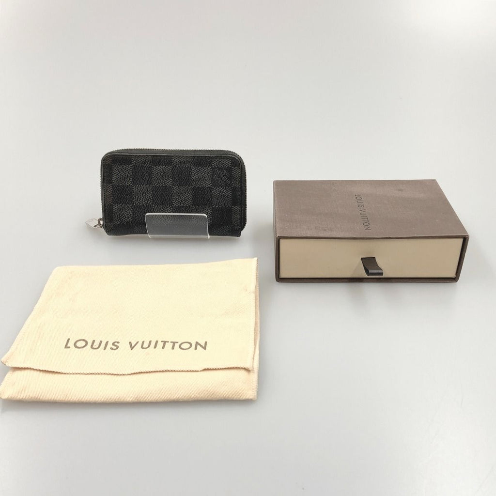 Louis Vuitton Damier Graphite Zippy Coin Purse Case Black — view 8