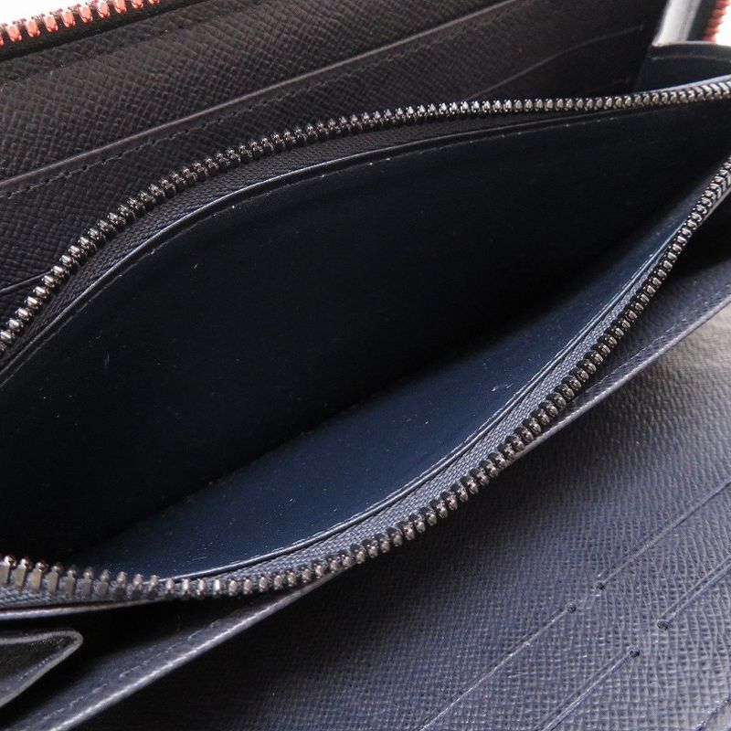 Louis Vuitton Monogram Ink Upside Down Zippy Organizer Navy Round Zipper — view 7