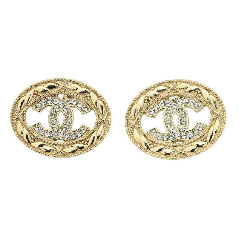 Chanel Stud Earrings Gold Silver