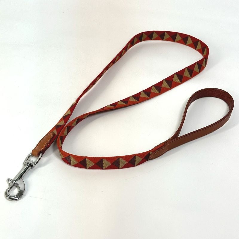 Hermes Lead Dog Medor Slim Canvas Leather Dark Irish Red