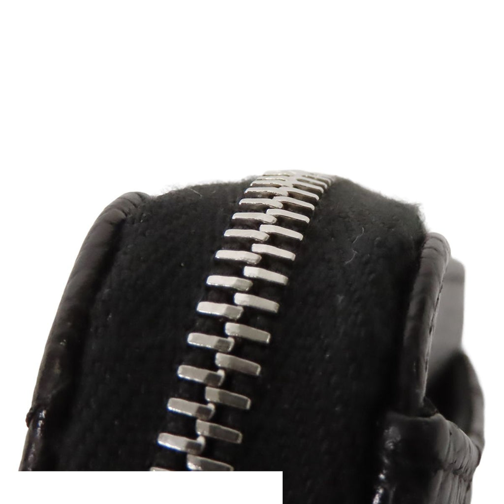 Chanel Classic Zip Coin Purse AP Black Silver Caviar Leather Quilted Bifold — view 5