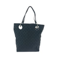 Gucci Black Silver Hardware GG Canvas 10836 Tote Bag