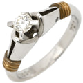 Dior Ring Diamond Platinum Silver Yellow Gold 18k Combination Single Tatezume