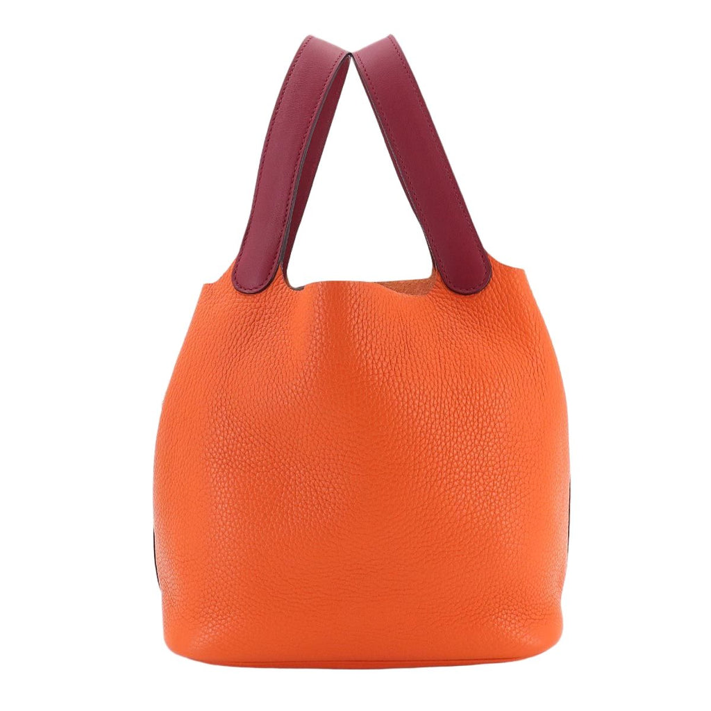 Hermes Picotin Lock Touch MM Hand Bag Taurillon Clemence Swift Rouge Grena