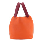 Hermes Picotin Lock Touch MM Hand Bag Taurillon Clemence Swift Rouge Grena