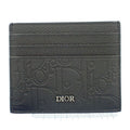Dior Card Case Gravity Holder Black Calfskin