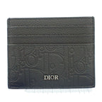 Dior Card Case Gravity Holder Black Calfskin