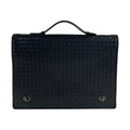 Bottega Veneta Intrecciato Black Gunmetal Hardware Leather