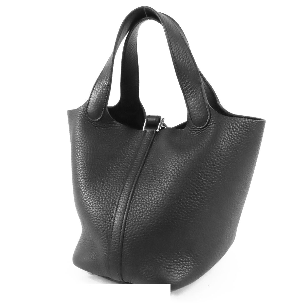 Hermes Picotin Lock 18 PM Black Silver Taurillon Handbag — view 2