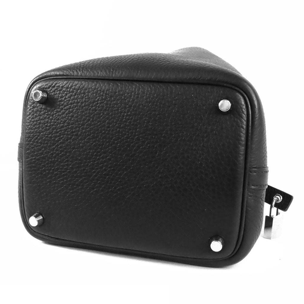 Hermes Picotin Lock 18 PM Black Silver Taurillon Handbag — view 3
