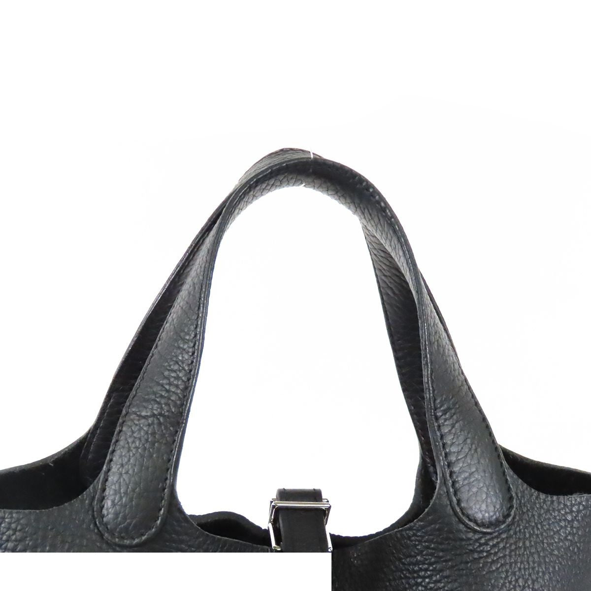 Hermes Picotin Lock 18 PM Black Silver Taurillon Handbag — view 4