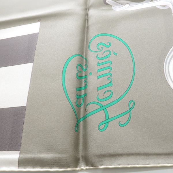 Hermes Carre 90 Grand Manege Great Training Gray Scarf S Silk — view 6