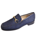 Gucci Vintage Loafers Moccasins Denim Horsebit