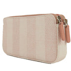 Chanel Deauville Chain Wallet Salmon Pink Gold Canvas Leather Shoulder Bag — view 2