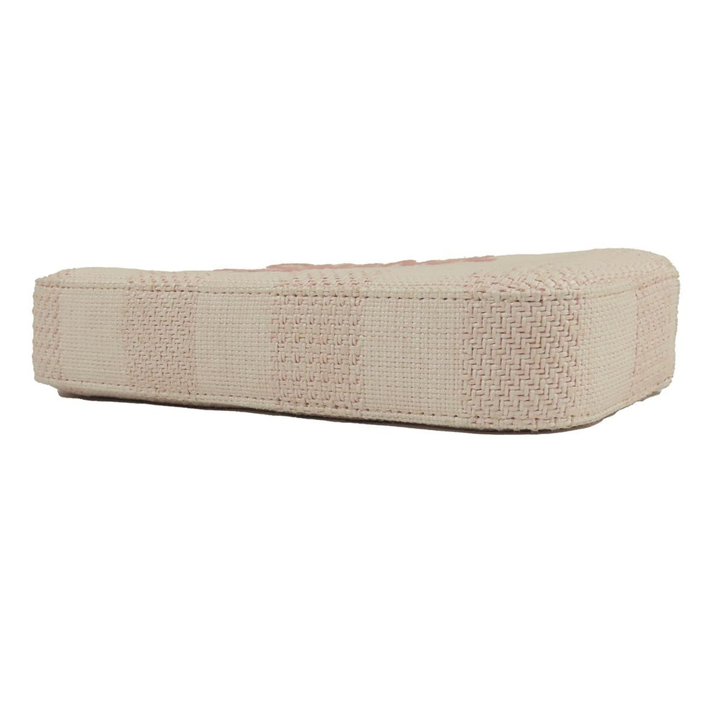 Chanel Deauville Chain Wallet Salmon Pink Gold Canvas Leather Shoulder Bag — view 3