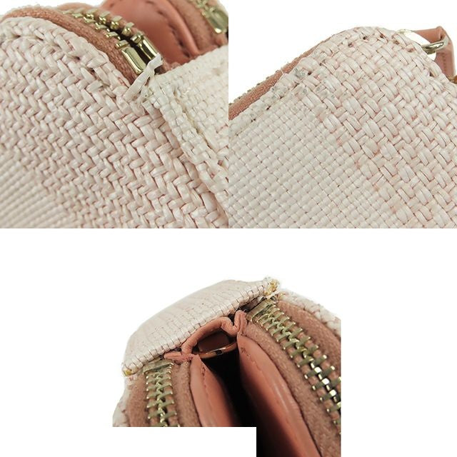 Chanel Deauville Chain Wallet Salmon Pink Gold Canvas Leather Shoulder Bag — view 7