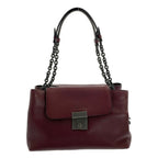 Bottega Veneta Leather Chain Handle Flap Tote Bag Burgundy — view 2